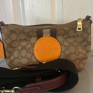 coach Dempsey Shoulder Bag In Signature Jacquard With Stripe And Patch 5483